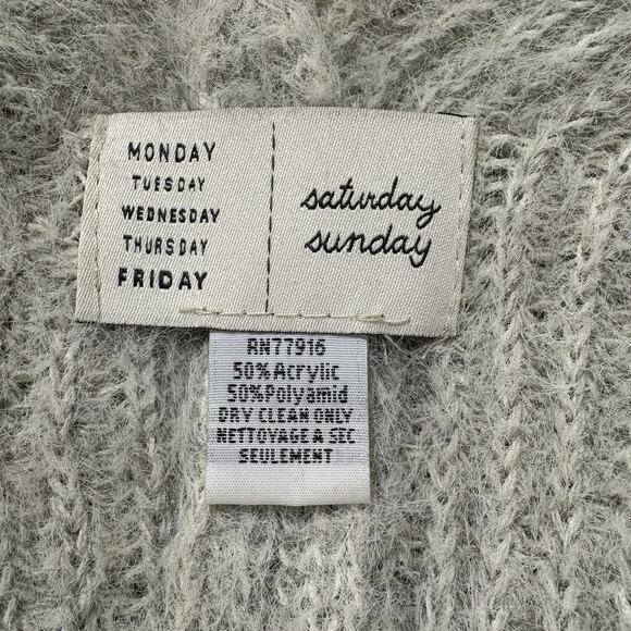 Saturday Sunday Anthropologie Women’s One Size Poncho Sweater Open Front Fuzzy - Picture 6 of 14